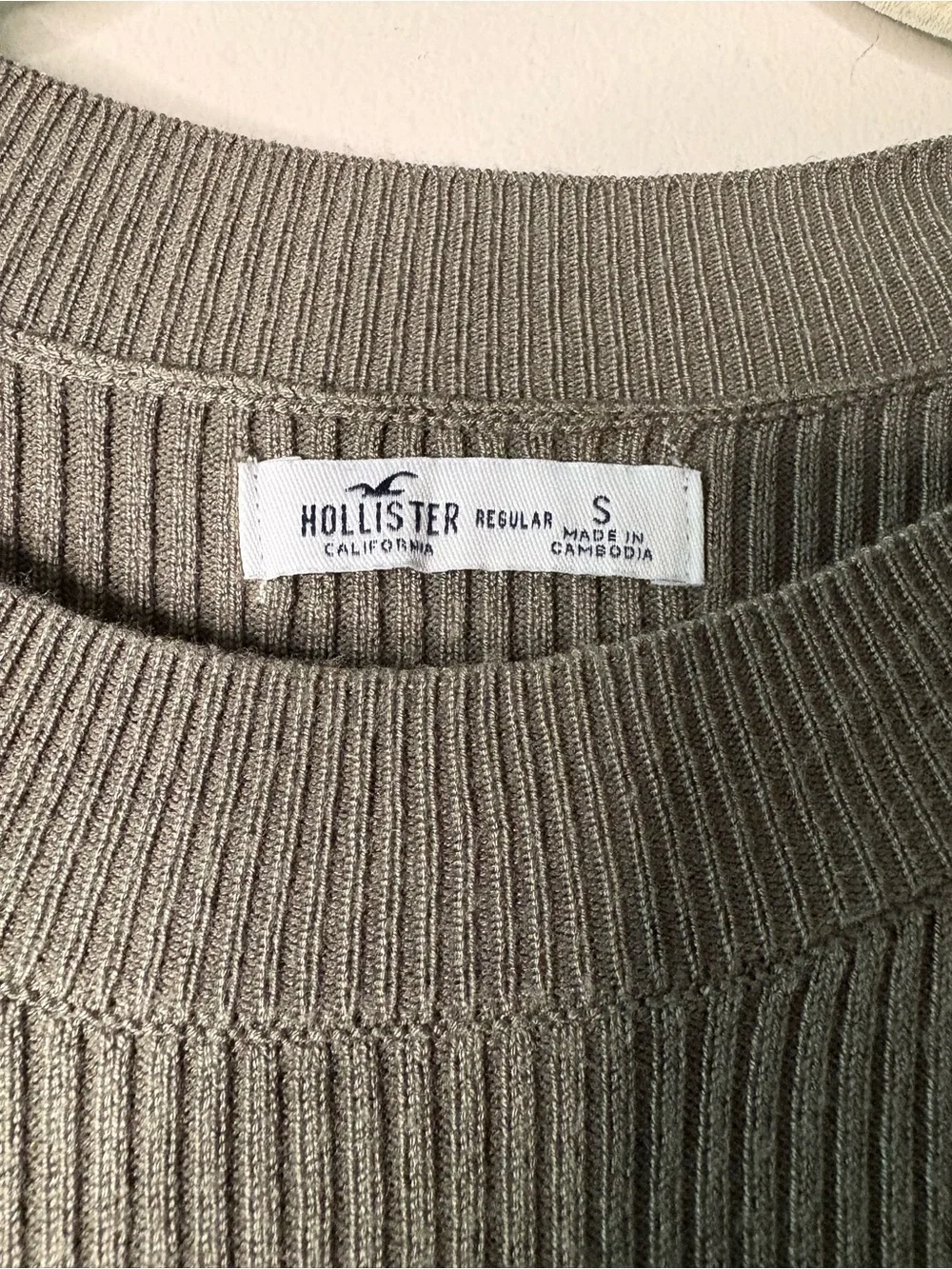 Hollister Olive Ribbed Long-Sleeve Knit Dress - Picture 2 of 3